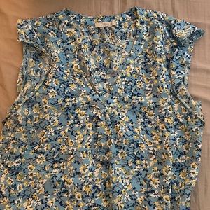 Blue floral blouse